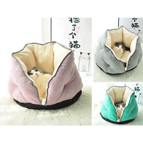 Winter Warm Cotton Pet Bed Small Dogs Breathable Cat Mat Deep Sleeping Soft Pet Cat House Warm Cat Cave House Cat Sleeping Bag