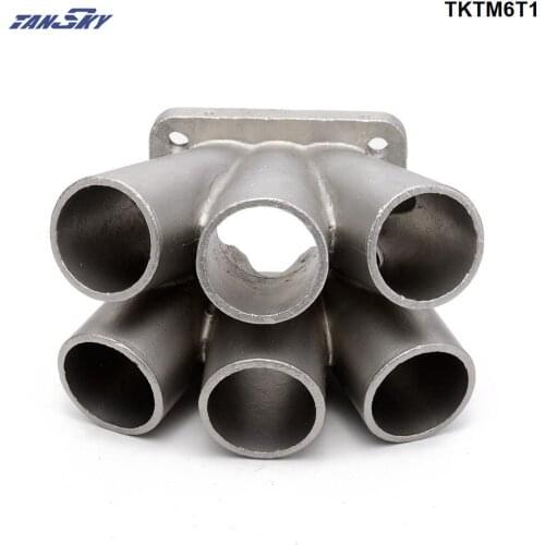 1PC Casting 304 Stainless Steel 4-1 Turbo Header Manifold Merge Collector TKTM6T1