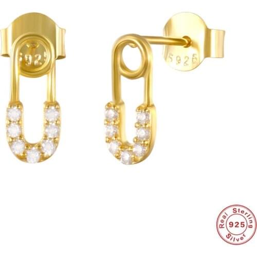 100% Real S925 Sterling Silver Cz Zircon Eye Earrings For Women Paper Clip Luxury Fashion 2020 New Jewelry Wholesale Gift