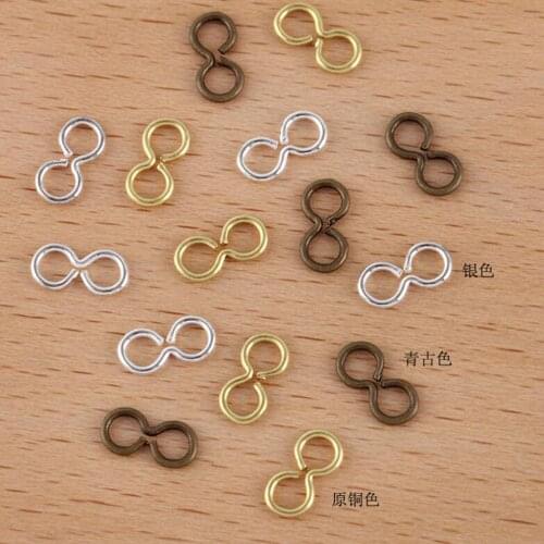 1000pcs 9x4mm Copper 8-shaped buckle clasps hooks end clasps connectors bracelet necklace findings jewelry making