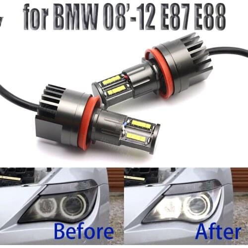 160W Bright White Color LED Angel Eye Halo Light H8 No Error for BMW 2008-2012 1 Series E87 E88 Coupe
