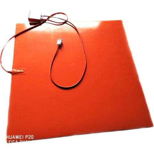 800*800*1.5mm 220V 2000W Silicone Pad Heater for 3d printer adhesive digital thermostat on wire 1000mm lead wire