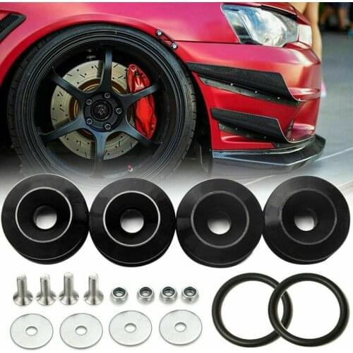 AU05 -JDM Aluminum Quick Release Fasteners Bumper Trunk Fender Hatch Lids Kit Black