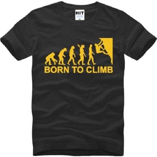 Born To Climb Evolution T Shirts Men Short Sleeve O Neck Cotton Mens T-Shirt Summer Fitness T Shirt For Men Camisetas Hombre
