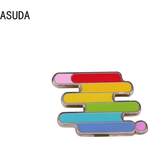 Gay flag brooch and rainbow enamel pins Men and women fashion jewelry gifts anime movie novel lapel badges