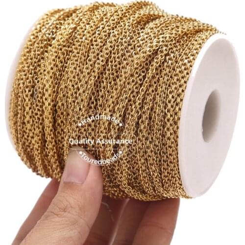 1 Meter Stainless Steel Gold 3mm Net Link Chain for Women Bracelet Necklace Jewelry Making