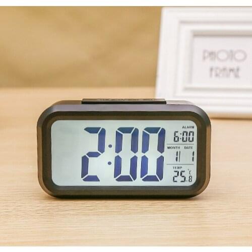 LED Digital Alarm Clock Backlight Snooze Mute Calendar Desktop Electronic Backlight Table clocks Student Kids Desktop clock