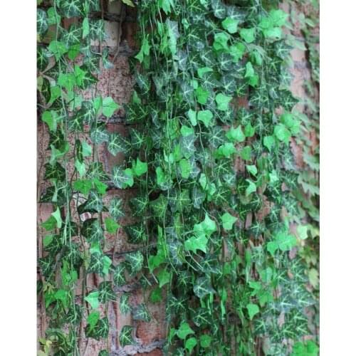 EVERGREEEN artificial fabric sweet patato leaves rattan, fake silk ivy foliage,home courtyard store decorative vine, 60pcs