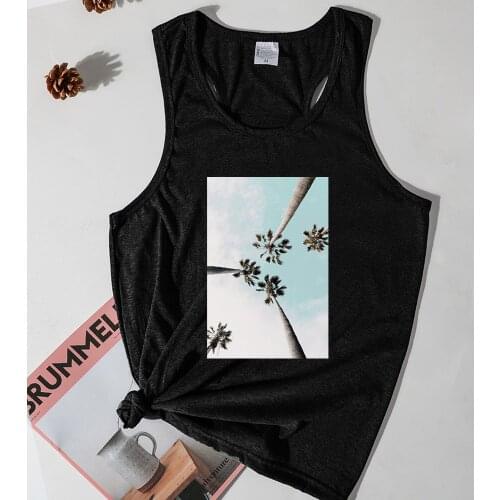 Hawaii Beach Tank Top Women 2021 Summer Print White Top Aloha Vintage Korean Fashion Hawaii Tops Women Clothing L