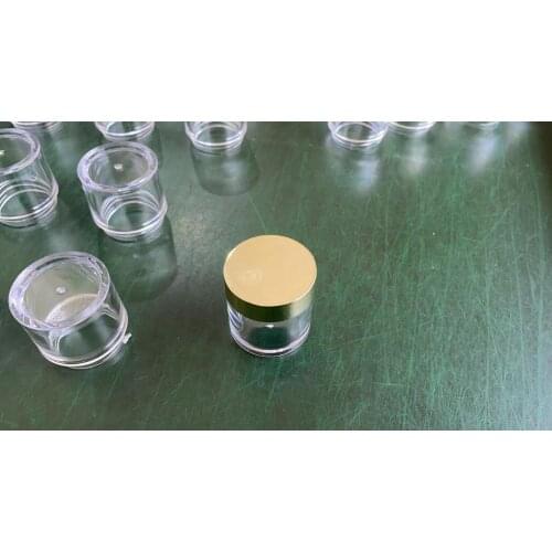 POT PET TRANSPARENT (WITH GOLD CAP), empty cosmetic box/Jar, empty jar 20/50/100Pcs x10g(10ml) clear-sided jars with GOLD cover