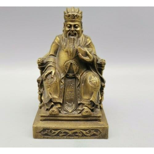 Chinese Exquisite Copper Handmade God of Wealth Statue