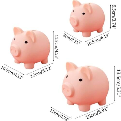 Creative Plastic Cute Cartoon Pig Bank Unbreakable Kids Children Money Coin Saving Jar Storage Box Birthday Gifts Toys for R7UB