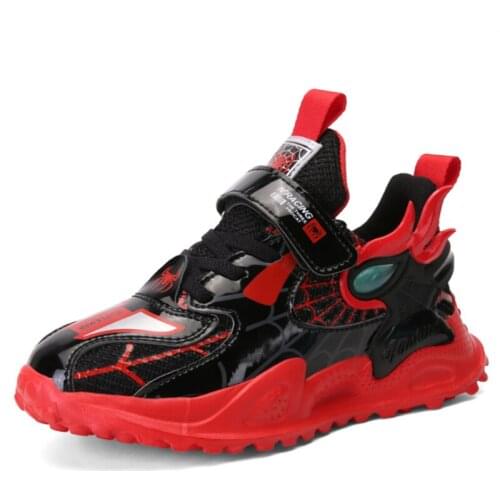 Autumn New Kids Shoes Boys Colorful Leather Anti-slippery Fashion Sneakers Girls Cartoon Lightweight Soft Bottom Casual Shoes