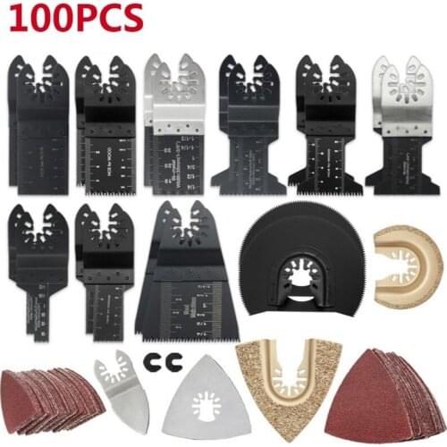 100pcs Multi-Function Bi-metal Precision Saw Blades Oscillating Blade Multi Wood Cut Kit Chipboard Tool Circular Saw Blade