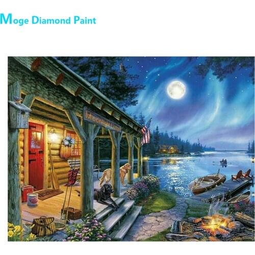 Sea Scenery Moon Beach Diamond Painting Scenic Round Full Drill Nouveaute DIY Mosaic Embroidery 5D Cross Stitch Home Decor Gifts