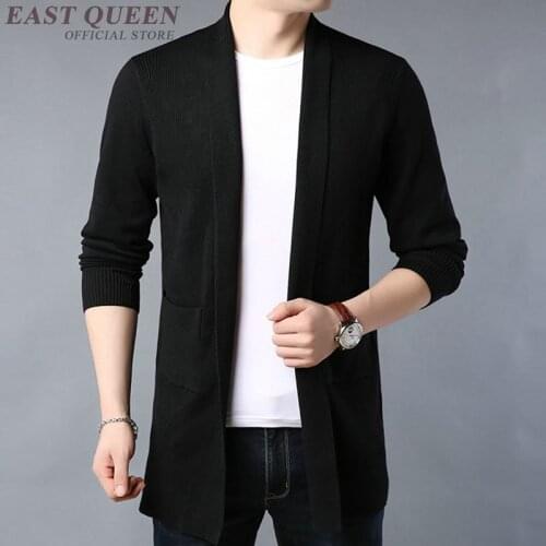 Sweater Coats Men New Fashion 2019 Autumn MenS Slim Long Solid Color Knitted Jacket MenS Casual Sweater Cardigan Coats KK2897