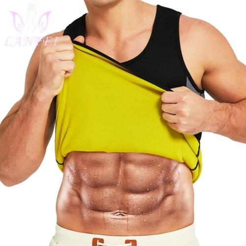 LANFEI Men Sauna Vest Slim Waist Trainer Corset Hot Neoprene Velcro Fat Burn Compression Body Shaper Workout Tank Tops Shapewear