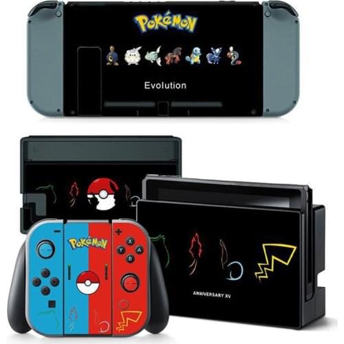 Pokemon Anime Switch Sticker Pikachu Screen Protector is Suitable for Console Colorful Stickers Toy Children Birthday Gift