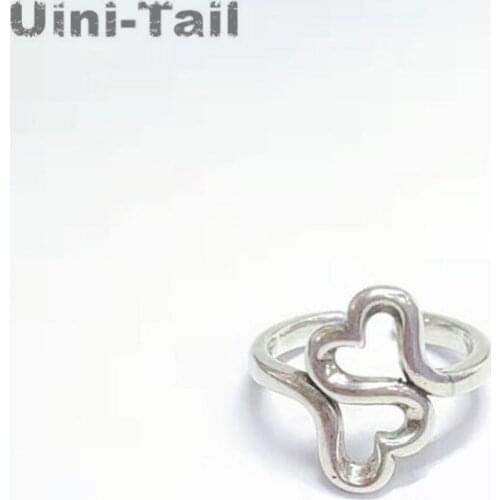Uini-Tail 2019 new listing 925 sterling silver simple creative sweet heart-shaped open ring fashion small fresh open ring ED488