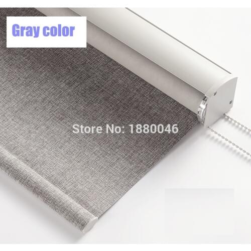 New Arrival Japanese style roller blinds Gray color Cotton and Linen Texture Fabric Aluminium alloy window blinds for bedroom