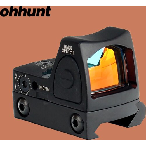 Ohhunt Tacticla 1X Mini RMR Red Dot Sight Reflex Scope Picatinny Weaver Rail Mount For Airsoft Hunting Rifle Riflescope
