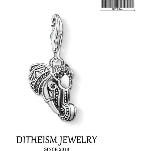 Elephant Charms Pendant,2020 Fashion Jewelry 925 Sterling Silver Trendy Lucky Gift For Women Men Fit Bracelet Symbol of Wisdom