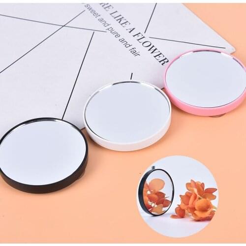 Portable Vanity Mini Pocket Round Makeup Mirrors 5X 10X Magnifying Mirror With Two Suction Cups Compact Cosmetic Mirror Tool
