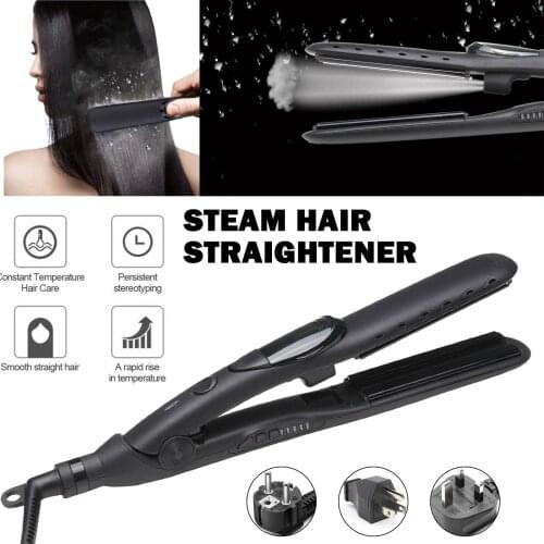 Professional Steam hair Straightener Flat PTC Instand Heating Culer Barber Salon Plate Iron Straighter Fast Heat Beauty Tools