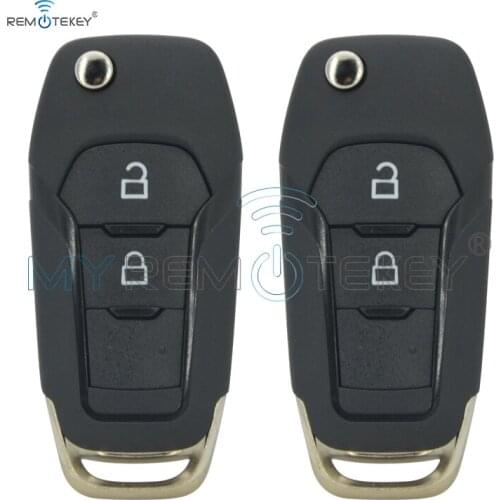 Remtekey 2pcs 1919602 EB3T-15K601-BA 2 button Flip remote key shell case for Ford Mondeo Ranger replacement DS7T-15K601-BE