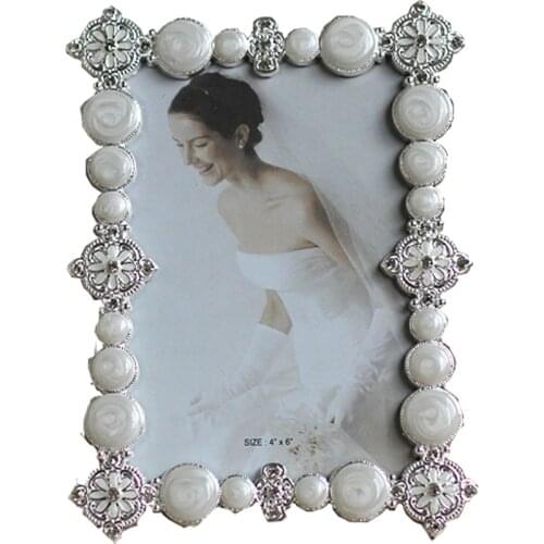 Luxurious Metal Photo Frame Picture Frames with Stones Vintage Wedding Photo Frame MPF014