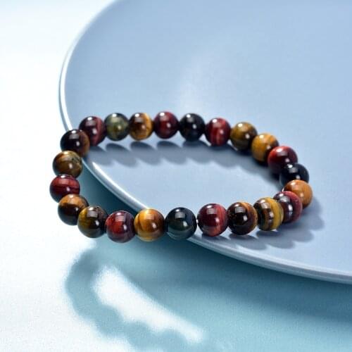 Charms Handmade Beads Bracelet Jewelry Natural Stone Genuine Rope Bracelet Tiger Eyes Strand Bracelets Bangles Gifts 18cm B397