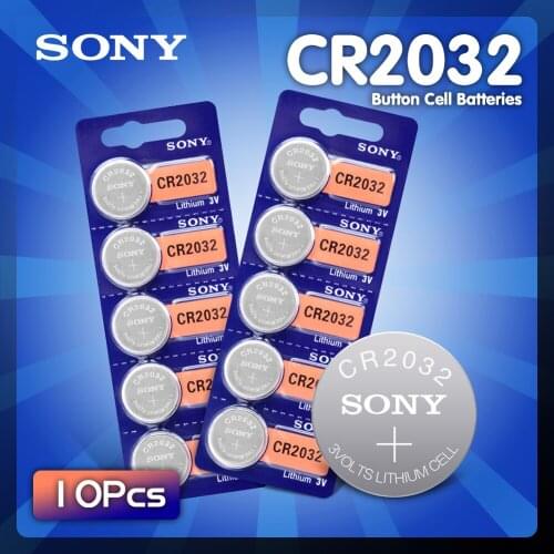 10pcs/lot sony CR2032 3V Lithium Battery For Watch Remote Control Calculator CR2032 2032 button cell coin batteries