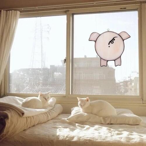 Pig Painted Window Decoration Self-adhesive Stickers Home Indoor Wall Decor GQ