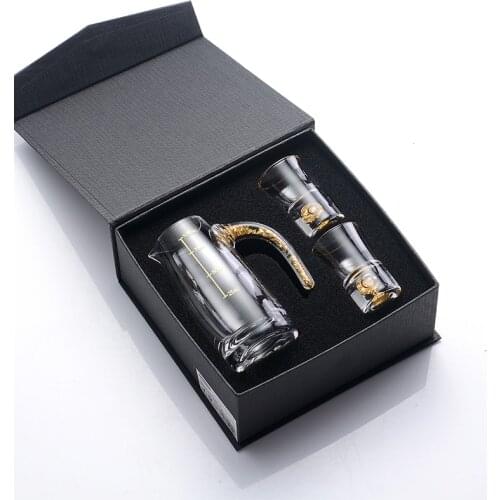 24K Gold Foil Crystal Vodka Spirit Sake Wine Decanter Shot Glass Set Still Destilador Moonshine Accessories Decantador De Vino