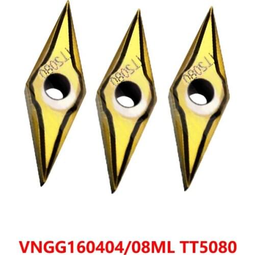 VNGG160404 VNGG160408 ML TT5080 VNGG Carbide Inserts for Stainless Steel Lathe Cutter Tunring Tool CNC Cutting 10pcs Original