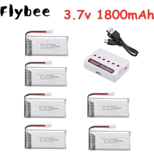 3.7v 1800mAh 903052 lipo Battery Charger Set for KY601S SYMA X5 X5S X5C X5SC X5SH X5SW M18 H5P RC Drone Spare Parts