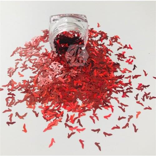 PrettyG 1 Box High-heeled Shoes Shaped Holographic Glitter Nail Sequins Flakes Manicure Art Decoration Accessories