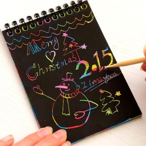1pc Kids Drawing Toys Scratch Note Childrens Creative DIY Scratch Painting Colorful Graffiti Notebook Creative DIY Toys