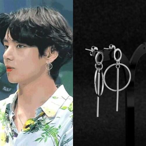 2020 Fashion Jewelry Elegant Geometric Round Circle Stud Earrings Double Hollow stainless steel Brincos Earrings For Women kpop