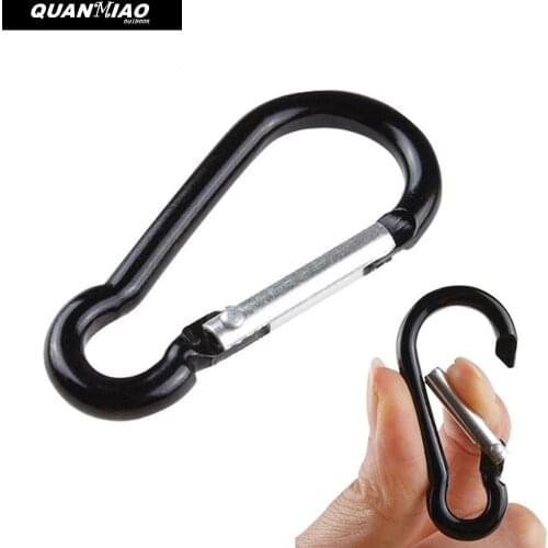 5PCS Aluminum Alloy D Carabiner Spring Snap Clip Hooks Keychain Climbing Small Keyring Camping Sports