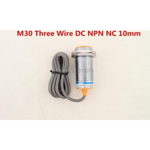 5Pcs M30 Three Wire DC NPN NC 10mm distance measuring Inductive proximity switch sensor -LJ30A3-10-Z/AX