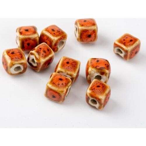 8# 20pcs Square Shape Quality Ceramic beads oblate wholesale Jewlery&Accessories ceramics beads #A526C