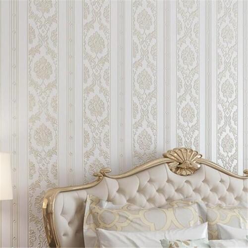Beibehang new Minimalist European Damascus with wallpaper 3D scrim bedroom living room TV background wall paper papel de parede