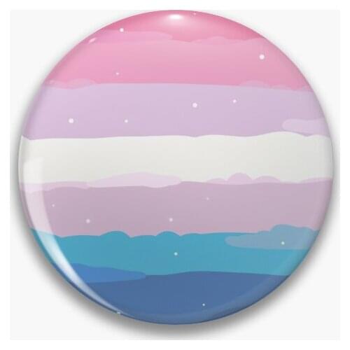 Bigender Flag Soft Button Pin Badge Cartoon Lapel Pin Creative Hat Collar Decor Funny Metal Jewelry Gift Brooch Fashion Clothes