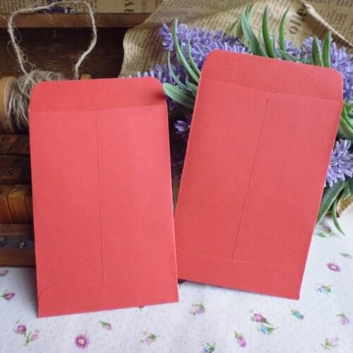 20pcs Red Retro Blank Paper Envelopes Invitation Envelope Gift Card Stationery for Party Favor Paper Bag 7x10cm+1.5cm