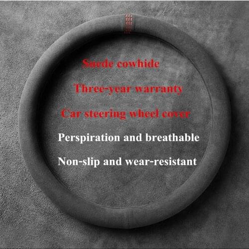 Car Steering Wheel Cover 38cm Suede Cowhide Leather For BMW E90 F01 F06 F10 F15 F16 F20 F21 F25 F26 F30 F32 F82 G01 G02 G20 G30