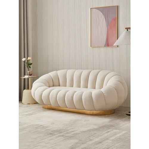 Sofa bed lambs wool Boreal Europe style modern contracted pumpkin Cloth art leisure sofa sofa set living room furniture couch