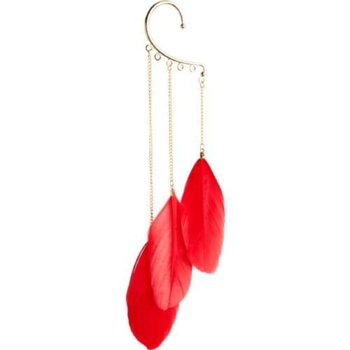 Bohemia Style Ms Long Ear Hook Fashion Accessories Big Feathers Ears Hang Women No Ear Hole 12pair/lot