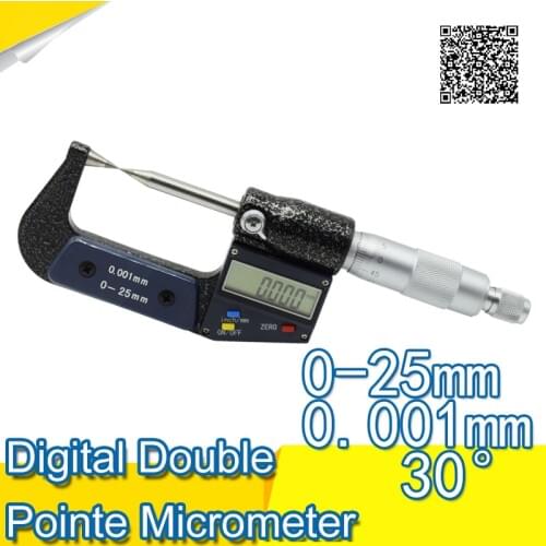 LAN&M Electronic double pointed micrometer 0-25mm 0.001mm digital micrometer Digital double pointed micrometer