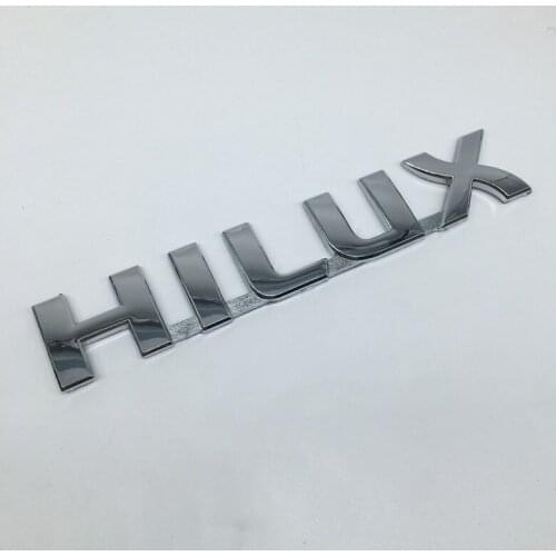 Silver ABS HILUX Car Rear Bumper Trunk English Alphabet Letter Emblem Stickers Badge Decals Car Styling Logo Auto Accessories